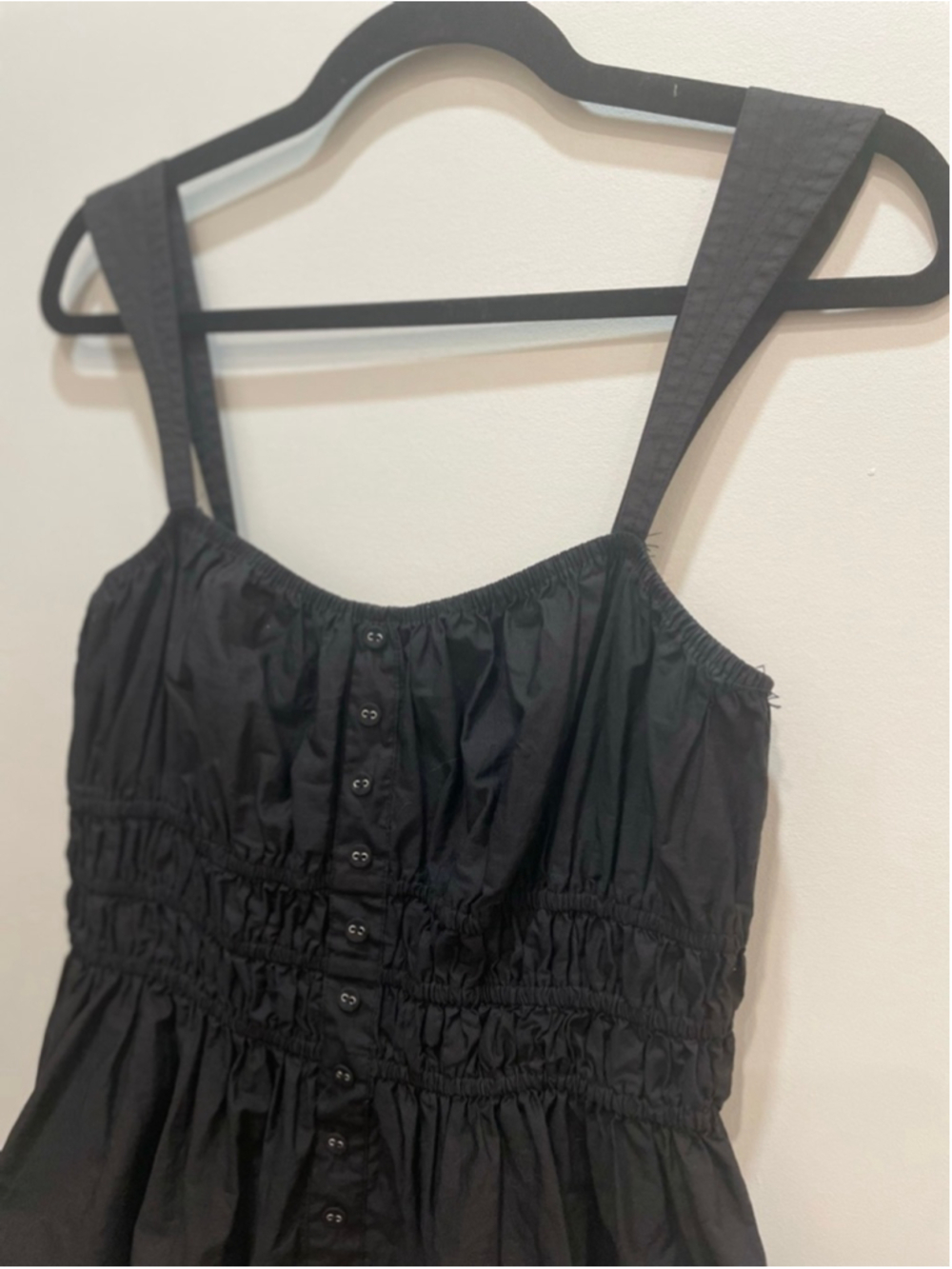 Moon River Black Corset Milkmaid Tank Top L Button Front Dark Fairy Romantic - Picture 2 of 7